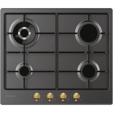Candy Classic Table de cuisson anthracite 4 foyers gaz