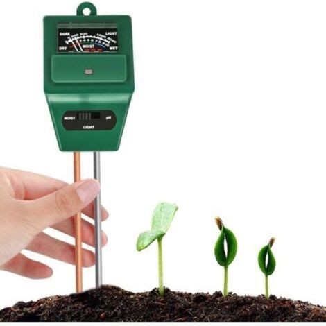 Misuratore di pH del terreno tre in uno: misurazione del pH, dell'umidità e della luce, funziona senza batterie.