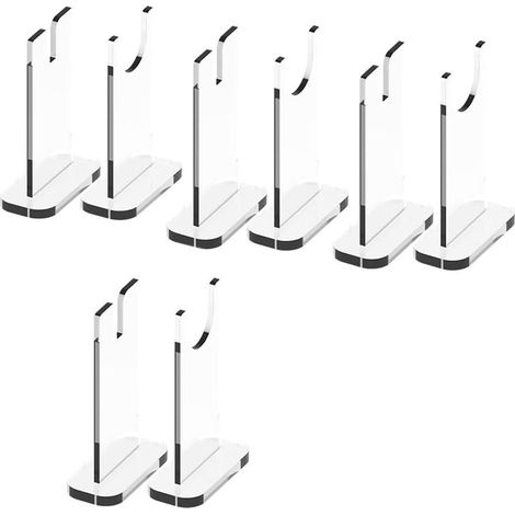 Juego de 8 soportes acrílicos para cuchillos, soportes individuales para cuchillos decorativos, fácil instalación, fácil de usar (base transparente).