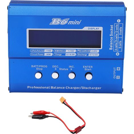 Caricabatterie FTVOGUE, caricabatterie bilanciato per batterie al litio LiPo con display LCD, ricarica rapida per batterie NiCd NiMH Li ION LiPo Life