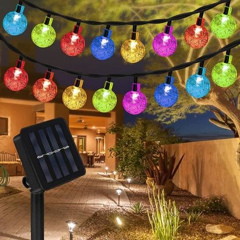 30 LED Guirlande Solaire Extérieur, 6,5 m, 8 Modes Éclairage, IP65 Étanche, Décoration Jardin Terrasse Balcon (1/4)