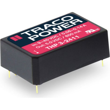 TracoPower THP 3-4822 DC/DC-Wandler, Print 48 V/DC 12 V/DC, -12 V/DC 125 mA 3 W Anzahl Ausgänge: 2 x