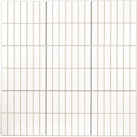 Carrelage Mur Ceramic Connection White Brillante 20x20 PRÉ-DÉCOUPÉ (2,5x10) (1/5)