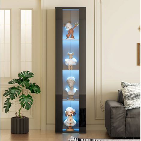 mobile scaffale 40x29x170 espositivo LED nero OKMYHOME (1/5)