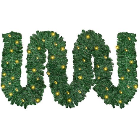 Guirlande lumineuse de Noël de 5 mètres (16 pieds) avec 100 LED, idéale pour décorer cheminées, escaliers, portes d'entrée et sapins de Noël. (1/5)