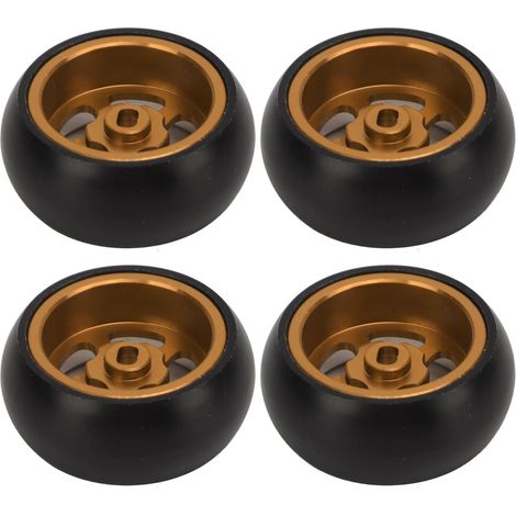 Jeu de 4 pneus drift RC haute résistance à l'abrasion, coussinet robuste, installation facile, pour voiture RC 1/28, couleur or. (1/5)