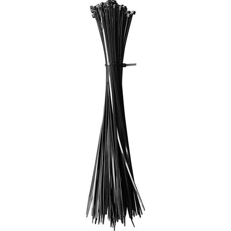 100 unidades Abrazadera de cables Brida de sujeción Sujetacables 350x3.6mm negro cable resistente a rayos UV Amarre correa de cable robusta