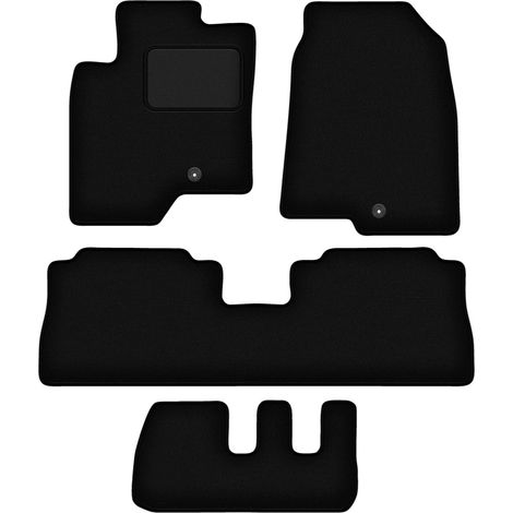 Tapis en velours noir pour : Chevrolet Captiva 7 places (2006-2017)