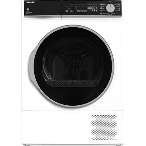 Sharp – Sèche-linge frontal 8kg classe D – Pompe à chaleur – Départ différé – KDNHB8S7GWD (1/5)