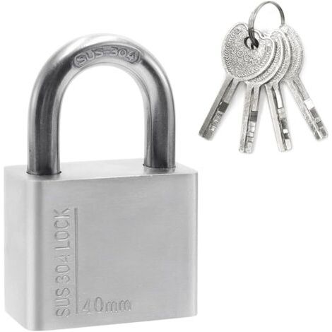 1 cadenas, acier inoxydable 304, étanche, 4 clés, antivol, pour vélo porte garage (1/5)