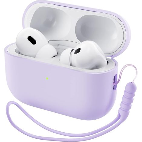 1 Coque de protection,Silicone hybride,Avant visible,Lilas pastel,Pour AirPods Pro 2 (1/5)