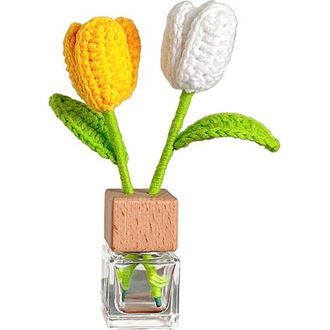 Panneau décoratif intérieur 【Tulip】 Sunflower Tulip tissé artisanal porte-clés pour voiture et chambre, cadeau exquis (1/5)