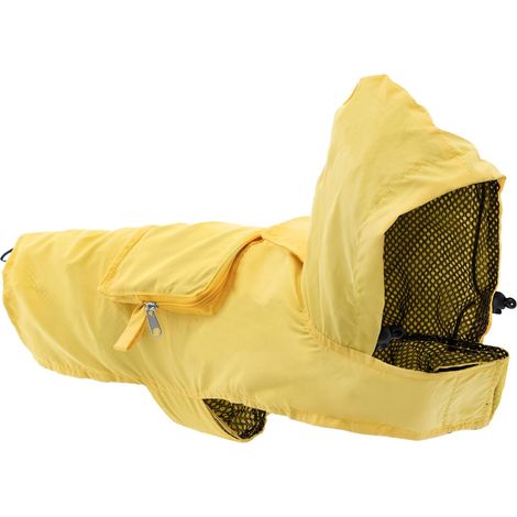 Record imperméable pour Chiens avec Capuche réglable Jaune XXXL - Veste de Pluie Pliable en Format de Poche avec Fermeture Auto-agrippante et Trou pour Laisse (1/4)