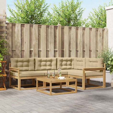 vidaXL Outdoor-Sofagarnitur 5 pcs Weiß und Beige 79 x 79 x 37 cm (1/5)
