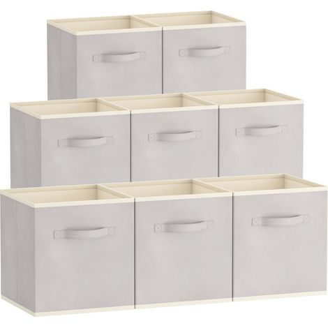 Boîte De Rangement - Tissu Non Tissé - 30 X 30 X 30 Cm - Opérable En Cube - Poignée Intégrée - Pour Étagères Cubiques - Lot De 8
