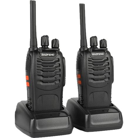 88E 1500mAh Walkie-talkie en veille ultra-longue durée EU Standard Noir 2PCS (1/5)