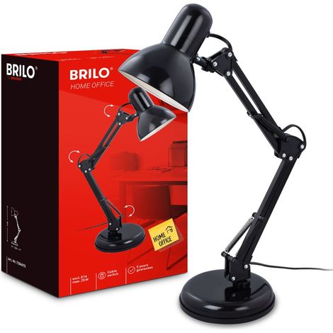 Lampada da tavolo BRILONER LEUCHTEN PIXA, 40 W, IP20, nero, metallo, escl. 1x E14, Ø 15,5 cm (1/5)