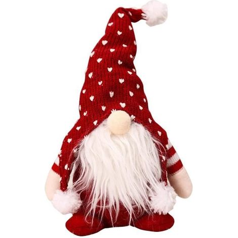 Handmade Red Fleece Elf Christmas Doll Decoration - 35x13x7 cm (1/4)