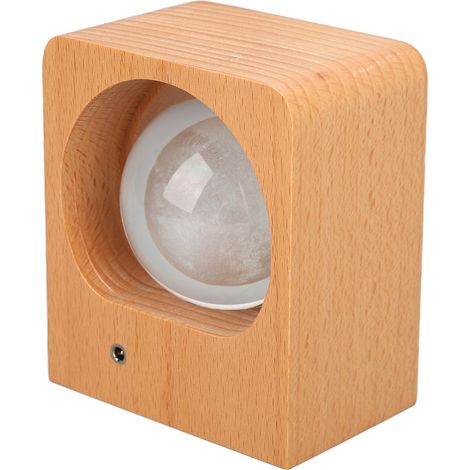 Kristallkugel-Nachtlicht mit Schriftzug in Buchenholz-Regaloptik, Vintage-Dekoration, Glas-Nachtlicht für Zuhause, Mond (1/5)