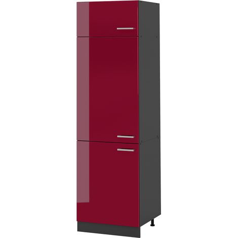Vorratsschrank R-Line, Rot Hochglanz/Anthrazit, 60 cm, Vicco (1/5)