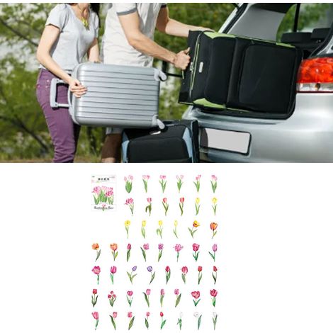 100 autocollants floraux de la série « Mer infinie de fleurs », avec un motif de plantes fleuries, autocollants PET, matériel de bricolage pour la décoration végétale, tulipe, mer (1/5)