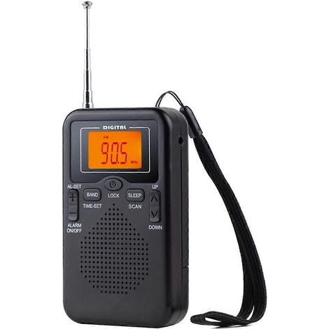 Tragbares AM/FM-Taschenradio, 2-Band-Digitalradio, Audiostreaming, schwarz (1/5)