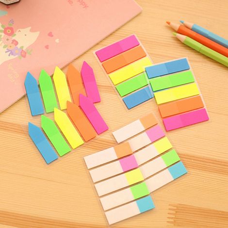 Étiquettes autocollantes, marque-pages, séparateurs (demi-couleur)