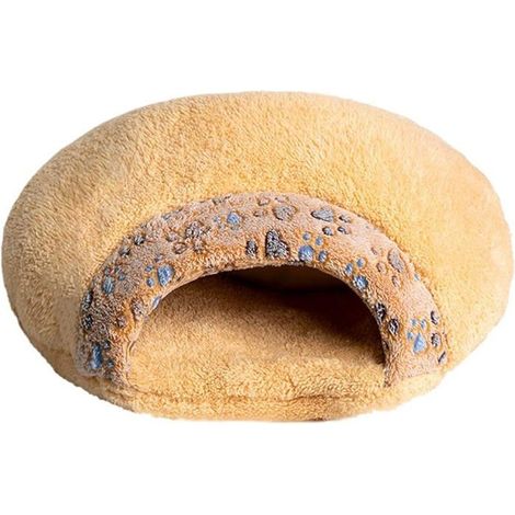 Haustier-Schlafsack, warmes Haustier-Nest, niedlicher Haustier-Schlafsack, hellgelbes Haustierbett