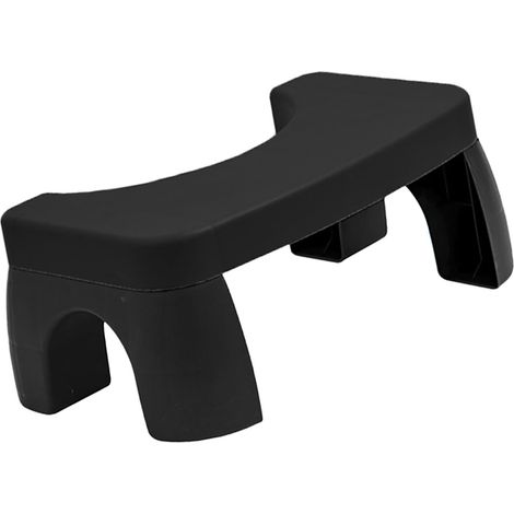 Sgabello da bagno antiscivolo con funzione correttiva posturale. Sgabello da bagno in polipropilene nero, ideale per ufficio. (1/5)