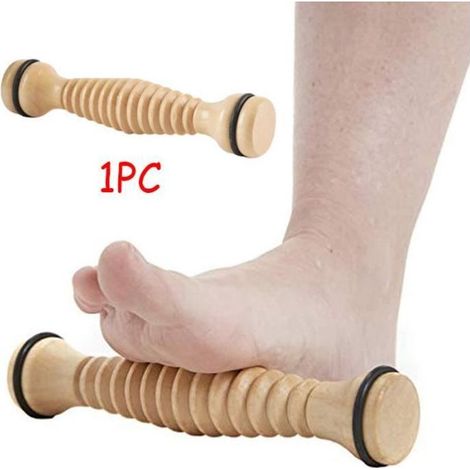 - Rouleau De Massage,Rouleau de massage des pieds,Rouleau Masseur Anti-cellulite en Bois,Outil de Réflexologie D'acupression manuel (1/4)