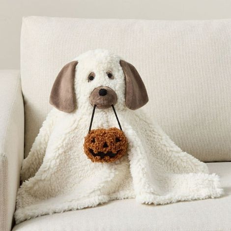 Dog Ghost Plush Pillow Halloween Soft Plush Ghost Pillow Holiday Decorations (1/5)