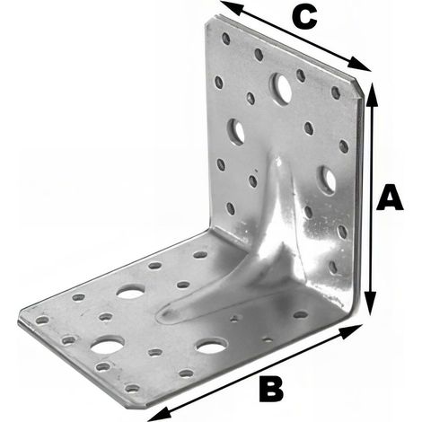 Equerre avec renfort (H x L x l x ép) 170 x 110 x 95 x 3,0 mm - AL-ER17110930 - Alsafix