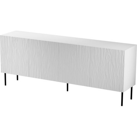 Commode de rangement Meuble universel 190x75x42cm sur pied Blanc mat YOUNGE (1/3)
