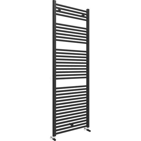 Matt Black Straight 1703 x 600 Heated Towel Rail Warmer Radiator Rad 22mm D Rail (1/3)