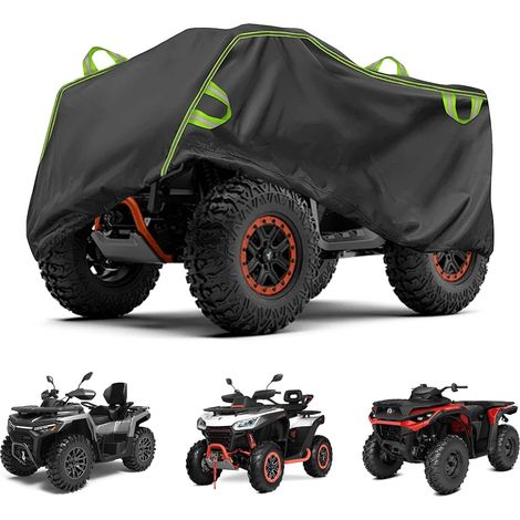 Quad Bike Cover 210D Waterproof Windproof with Reflective Strips UV Rain Snow Dust Cover Heavy Duty Oxford (220 x 106 x 98 cm)