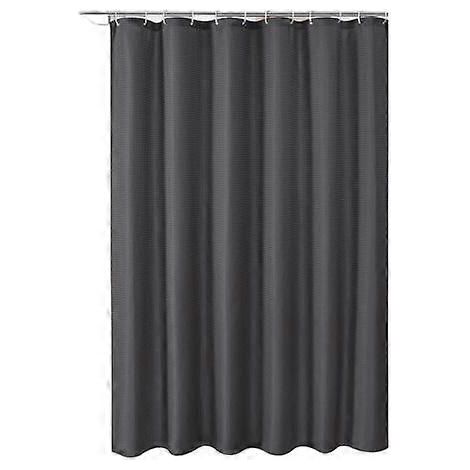 Filiyano-Rideau de douche à crochets, structure gaufrée, disponible en plusieurs coloris, lin épais, gris clair et foncé, 180 x 180 cm. (1/5)