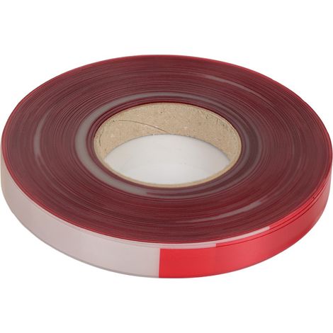 Leuchtband, PVC-Folienband, rot-weiß