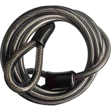 Chaîne antivol, câble antivol pour vélo, câbles de sécurité, fil d'acier tressé en vinyle avec extrémités scellées et boucles, compatible avec vélos, motos, bateaux et échelles (1/5)