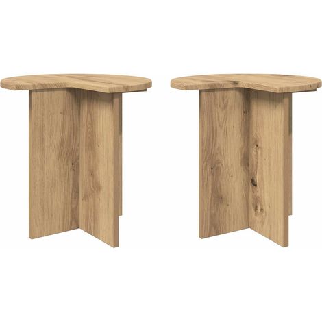 Maison Exclusive - Beistelltisch 2 pcs Artisan-Eiche Ø 39 x 38 cm