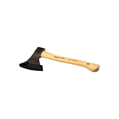 Hochwertiger geschmiedeter Beil für Wald- und Gartenarbeiten. Hickory-Stiel mit Keil. Klingenlackierung und Schutz