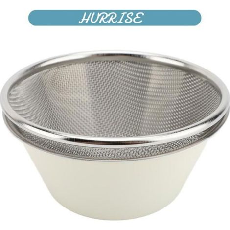 Ensemble passoire inox 304, 14 cm avec bol mélangeur, riz aux fruits de cuisine à mailles fines microporeuses, égouttage de lavage (1/4)