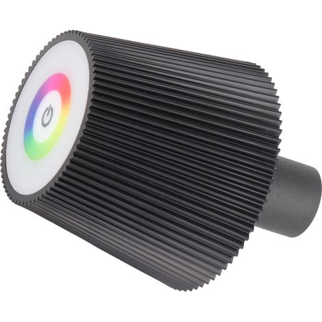 Lampe bouteille LED plissée, étanche IP54, 4 modes d'éclairage, couleurs respirantes, 2000 mAh, sans fil, veilleuse pour café, bar, maison, noir (1/5)