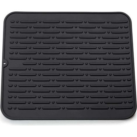 Tapis de Séchage Vaisselle XL en Silicone 45 x 40 cm Garantie à Vie (Noir) (1/4)