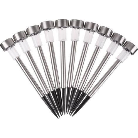 Lampes Solaire Exterieur Jardin Lot de 12 Lumiere Exterieur Jardin LED en Acier Inoxydable Étanches Eclairage Exterieur Pour Terrasse, Pelouse et Chemins(Lumière Blanc Chaud) (1/5)
