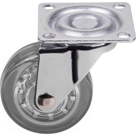 Möbelrolle Ø 50 mm Tragkraft bis 40 Kg Transparent ohne Bremse (1/2)