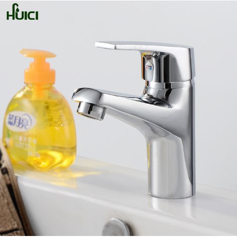 Robinet de lavabo professionnel en laiton chromé, eau chaude et froide