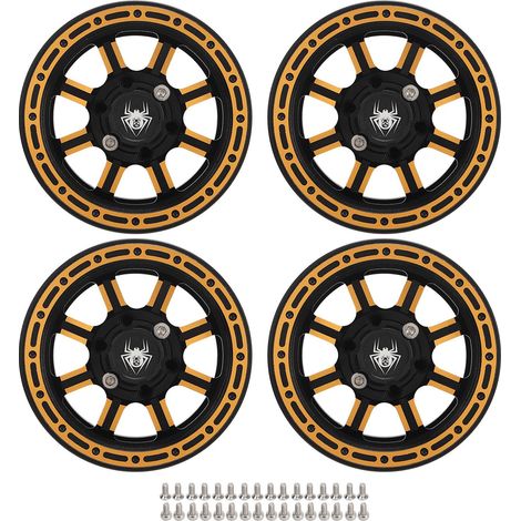 Moyeux RC 1.9 pouces en alliage d'aluminium CNC, réduction de gravité, pour Axial SCX10, couleur or. (1/5)