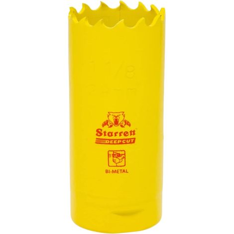 Starrett Sega a tazza profonda, DCH0118, bimetallica resistente, con denti extra in cobalto HSS, per metalli, legno, ghisa, fibra di vetro, materie plastiche, 29 mm (1/5)