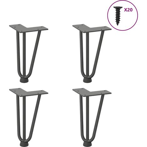 Haarnadelbeine für Couchtisch 4 Stk. Anthrazit 20 cm Massivstahl