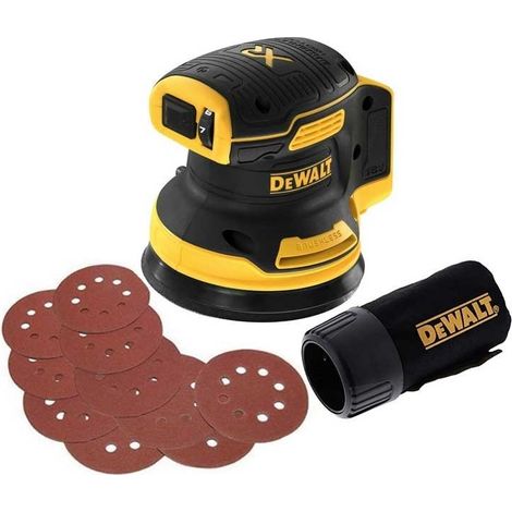Dewalt DCW210N Cordless Brushless 18v XR Random Orbital Sander 125mm + 10 Sheets